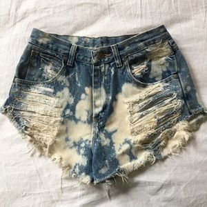 Bleached Vintage Wrangler Cut Offs